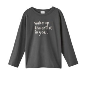 Zara| Kids Unisex Dark Gray Long-sleeve T-shirt- Size 9